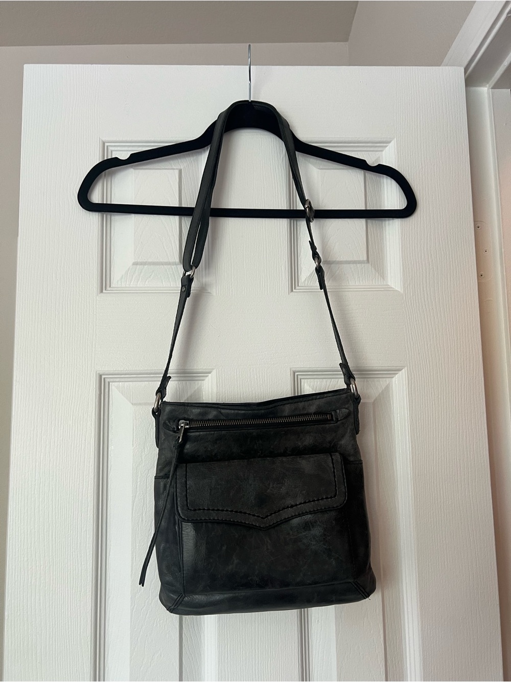 The Sak Black Leather Crossbody Bag